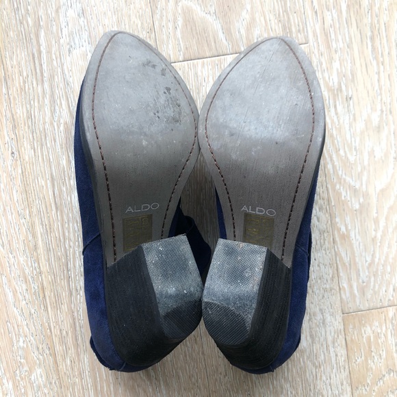 Aldo Blue Suede Boho Ankle Boots - Picture 3 of 4